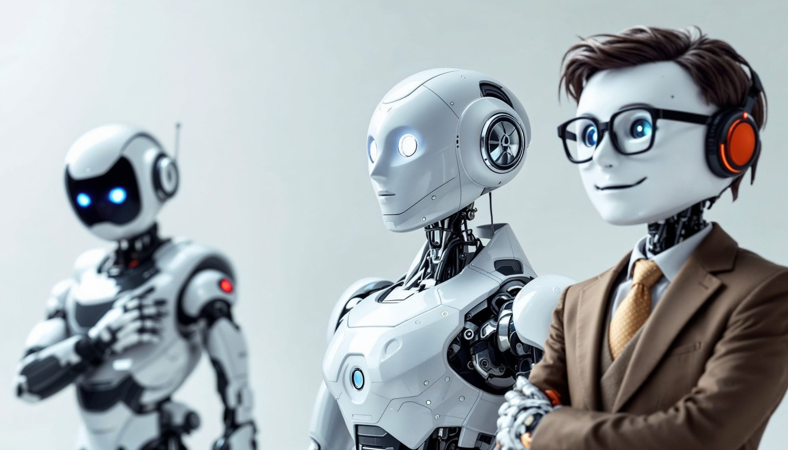freepik image showing three robots first one is thinking s 39685