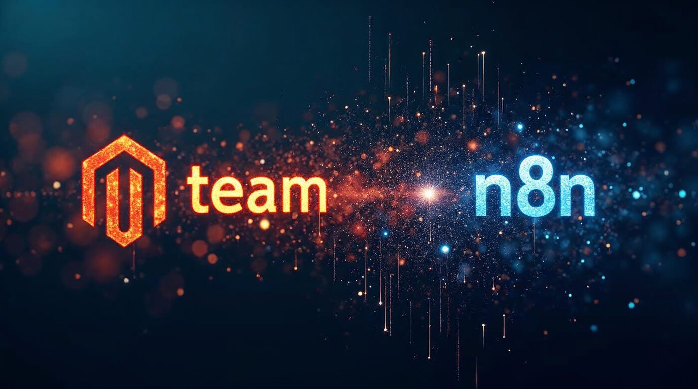 Team setting up Magento and n8n