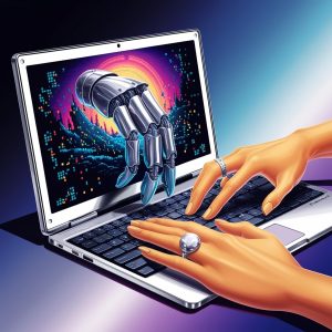 Illustration of AI supporting WordPress development